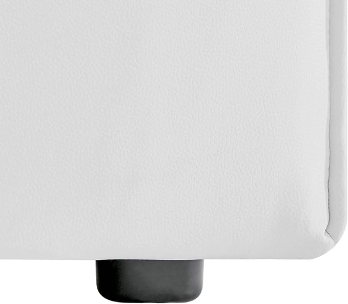 Modway Mingle Vegan Leather Sectional Sofa Armless Chair in White
