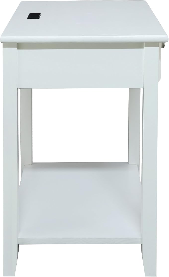 Casual Home Owl White Night Stand with USB Port , 17.5 in x 14.25 in x 24.5 in (W x L x H) - Image 6