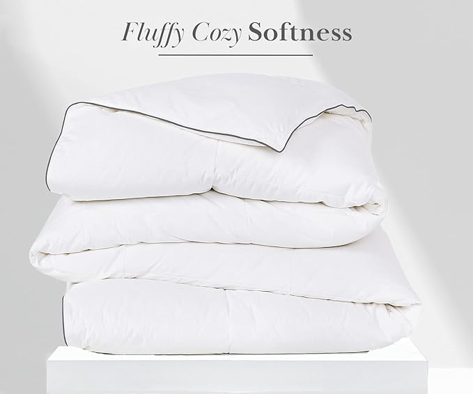 California Design Den Luxury Twin/Twin XL Down Alternative Comforter - Cozy Down Alternative Duvet Insert, Quilted Extra Fluffy, Soft, and Cooling, Machine Washable with Corner Tabs - White