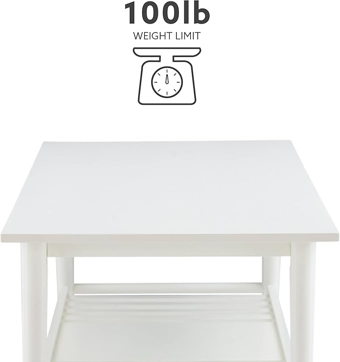 Melissa White Mid Century Coffee Table by Linon