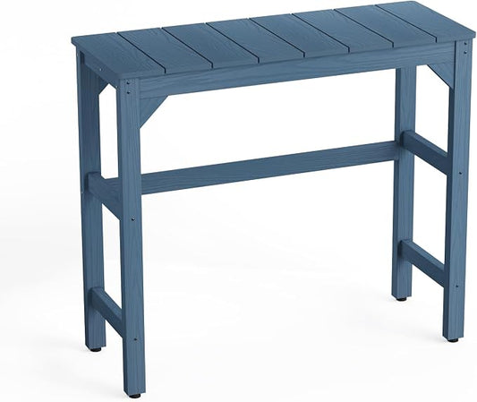 Stoog All-Weather Outdoor Bar Table, Patio Counter Height Bar Tables with Waterproof Top, Never Fade or Rot, for Balcony, Backyard, Porch, and Poolside, Blue by Stoog