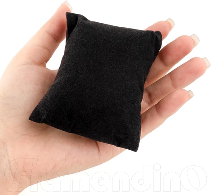 Framendino, 20 Pack Small Black Watch Pillow Velvet Bracelet Jewelry Displays Bangle Cushions Stand for Boxs