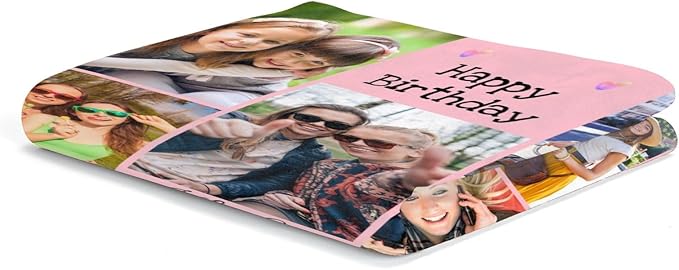 Printwoo Custom Blanket with Photos, Personalized Photo Blankets Using My Own Photo, Customized Blankets with Picture, Personalized Birthday Gifts for Women Men, Personalized Gifts for Best Friends