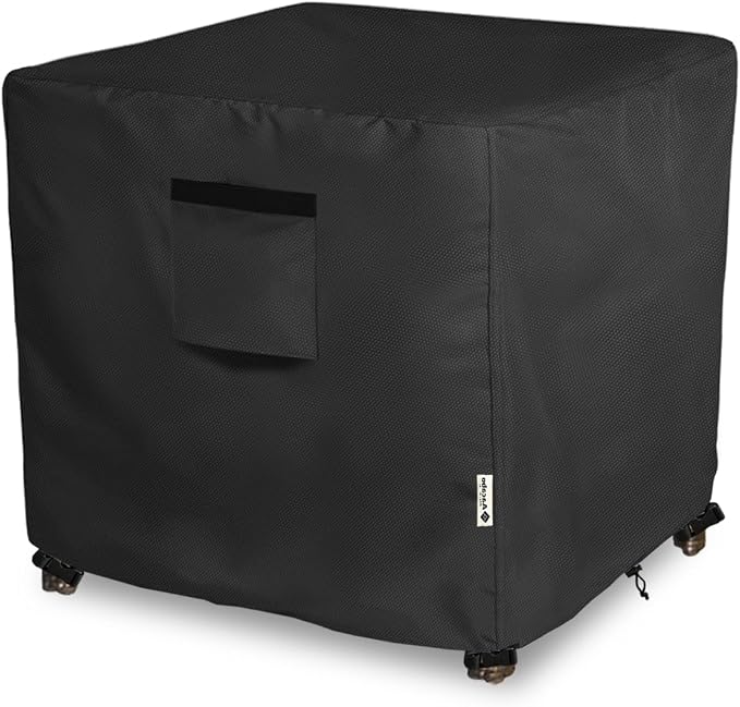 Patio Ottoman Cover,25W x 25D x 18H inch,Waterproof Square Patio Small Side Table Cover,Suitable for 3-Piece Outdoor Wicker Patio Bistro Set Side Table by Aacabo