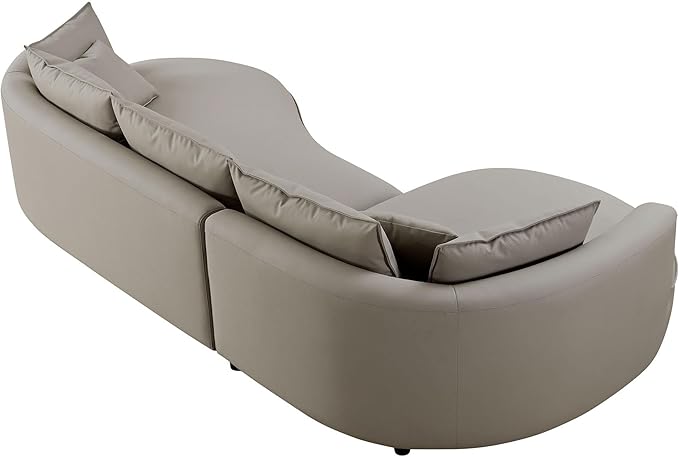 ERYE Luxury Curved Upholstered Sectional Sofa for Living Room, 129" Oversized Unique Curved Leisure Sofa Couch with Left Facing Chaise Lounge & 7 Pillows for Home Apartment