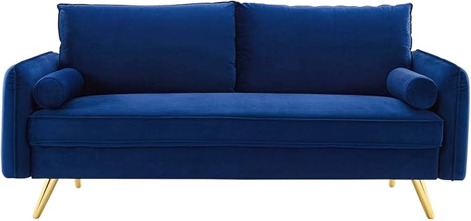 Modway Revive Performance Velvet Sofa, Navy
