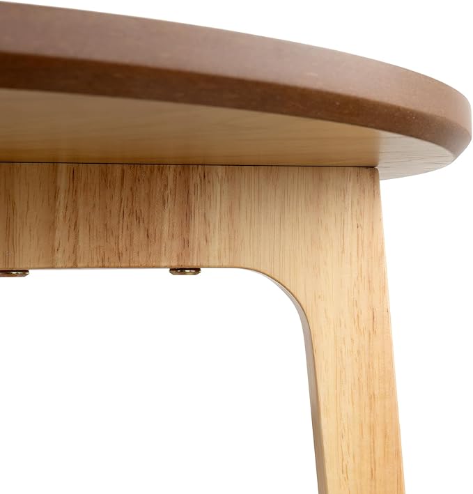 2-Tier Round Coffee Table Wood Nesting Side Table (Oak Side Table, 16x16x20)