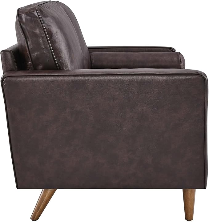 Modway EEI-5870-BRN Valour Leather Loveseat, Brown