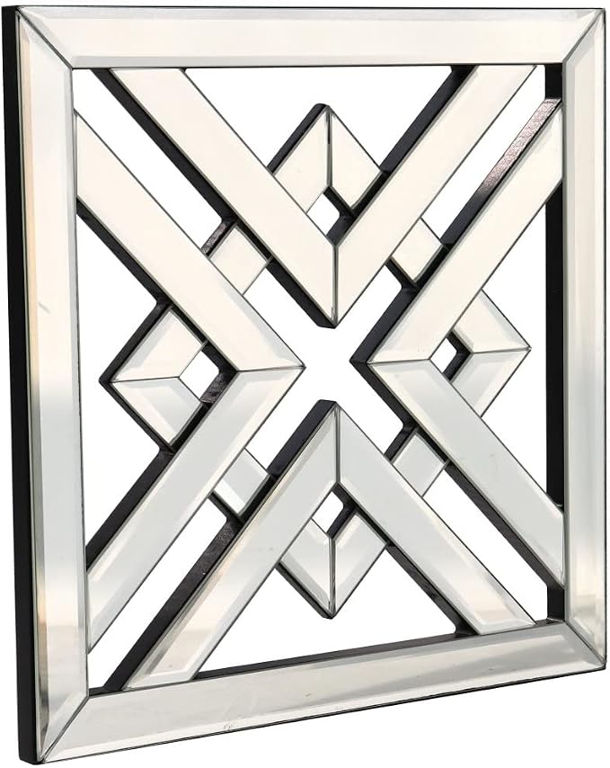 QMDECOR Decor Mirror Size 12x12 inches Square Mirrored Silver Wall Decorative Mirror with Beveled Edge Modern Fashionable Wall-Mounted Mirrors - Image 6