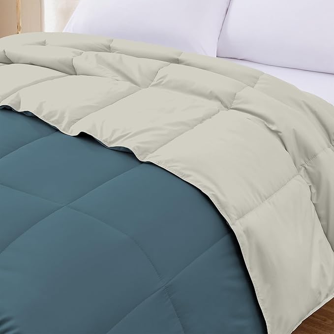 Modern Threads Down Alternative Reversible Comforter Teal/Beige Twin