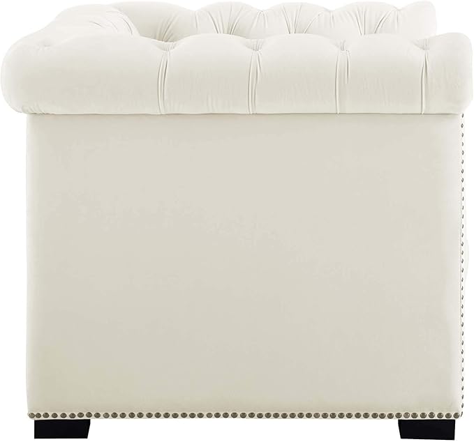 Modway EEI-3065-IVO Heritage Upholstered Velvet Armchair, Ivory