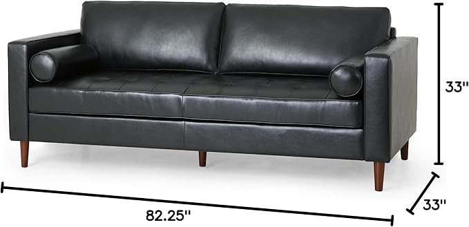 Christopher Knight Home Malinta Sofas, Midnight Black + Espresso