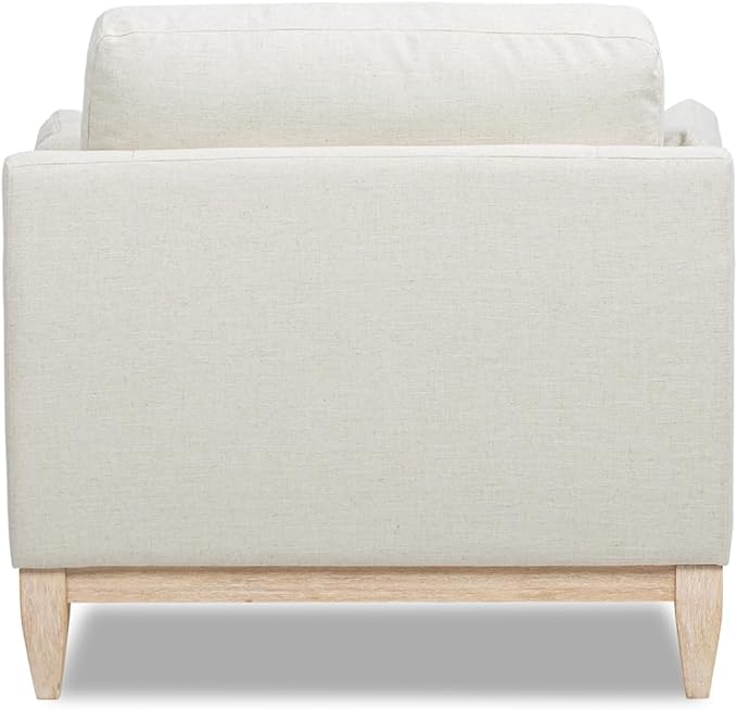 Jennifer Taylor Home Pasadena 36" Wide Modern Farmhouse Accent Arm Chair, Flax White Linen