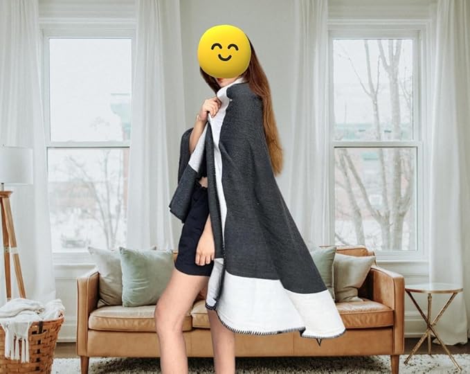 Fcteap h Blanket Soft Throw Blanket Faux Fleece Cashmere Plaid Warm Shawl Thick Knitted Plush Cozy Comfy for Women Throw Blanket for Sofa Couch Bed Queen King Size 55x66 in (Navy Blue)