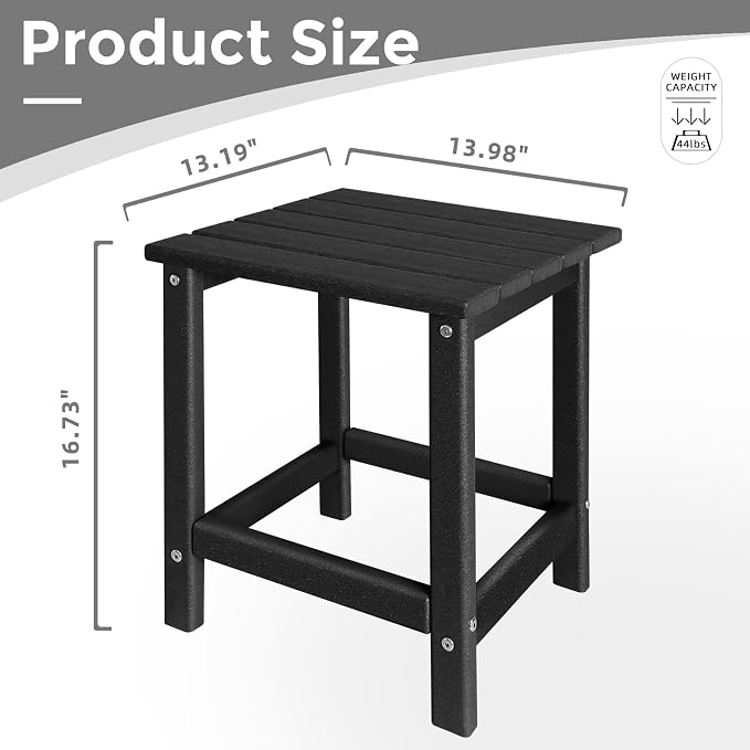 GARDENSTAR Outdoor Side Tables Adirondack, HDPE Small Table for Patio,Outside End Table for Porch, Deck, Pool, Weather Resistant/Easy Maintenance - Image 3