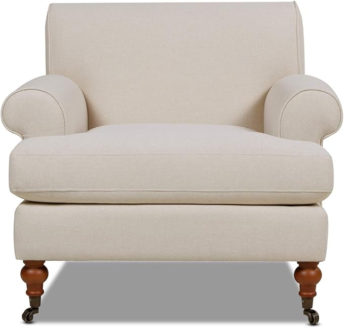 Jennifer Taylor Home Bliss 38" Lawson Living Room Accent Arm Chair with Metal Casters