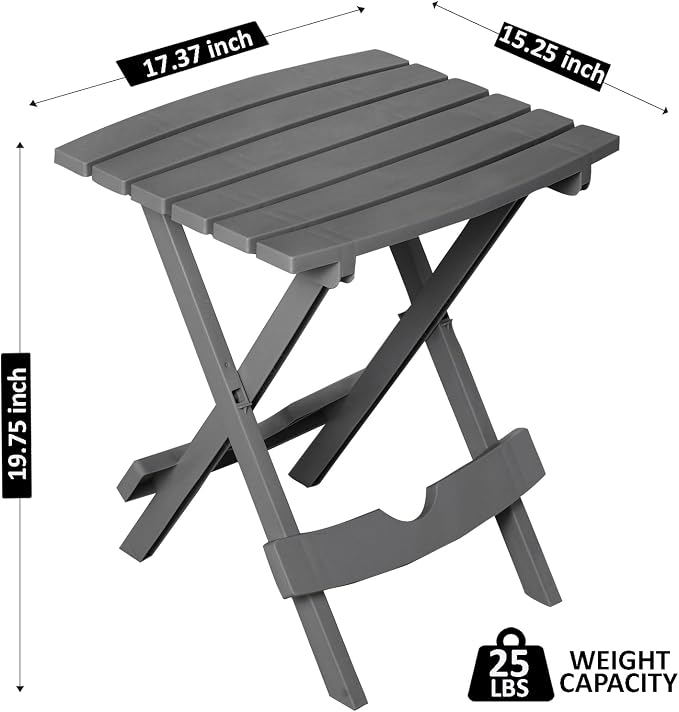 Adams Quik-Fold® Side Table - Charcoal - Image 3