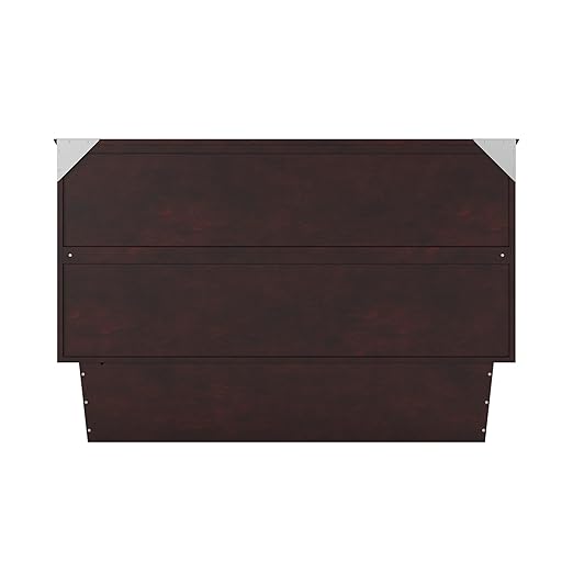AFI, Chelsea Mid-Century Modern Queen Solid Wood Murphy Bed Chest with 6" Mattress, Storage Drawer & Built-in USB Charger, Espresso