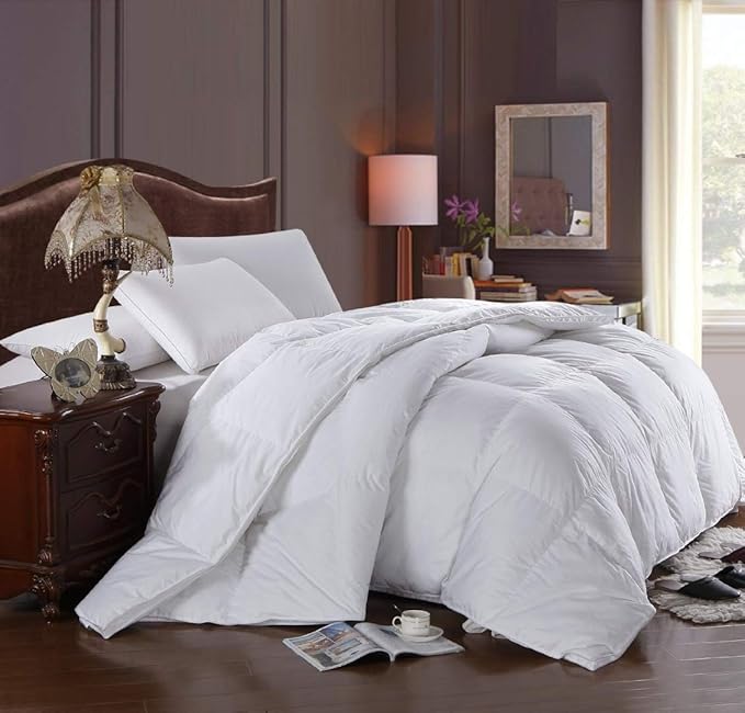 Royal Hotel Bedding 300 Thread Count Twin-Extra-Long Size Down-Alternative Comforter, Overfilled Duvet Insert 100% Cotton Shell - 100% Alternative-Fill, 750FP - White Solid, Twin XL