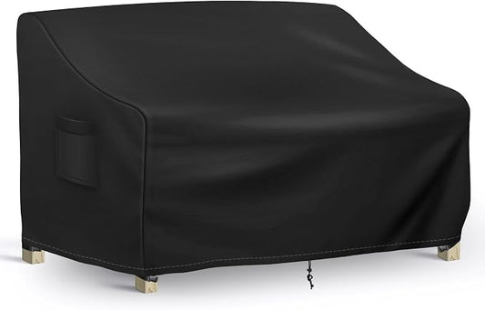 Richwon Outdoor Couch Cover Waterproof, 3-Seater Outdoor Sofa Cover, Patio Furniture Covers with Air Vent and Handles, 79W x 37D x 35H Inches, Black by Richwon