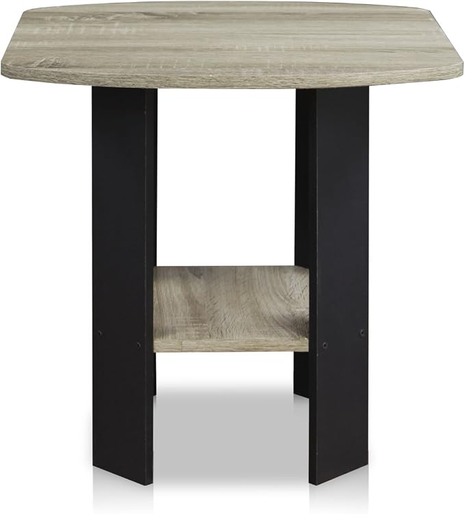 Furinno SIMPLE DESIGN Side Table, 2-Tier Modern End Table with Soft Edges, Open Shelves Night Stand, Bedside Table, for Living Room, Bedroom, French Oak - Image 7