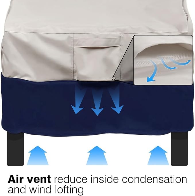 Vailge Patio Chair Covers, Lounge Deep Seat Cover, Heavy Duty and Waterproof Outdoor Lawn Patio Furniture Covers (Beige&Blue, 2 Pack-Medium) - Image 5