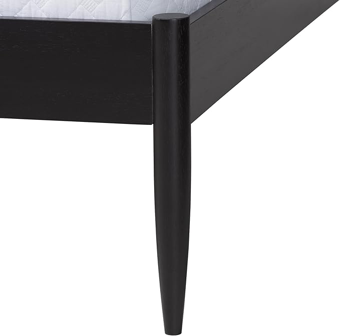 Baxton Studio Shirin Beige Fabric and Black Wood Queen 4-Piece Bedroom Set