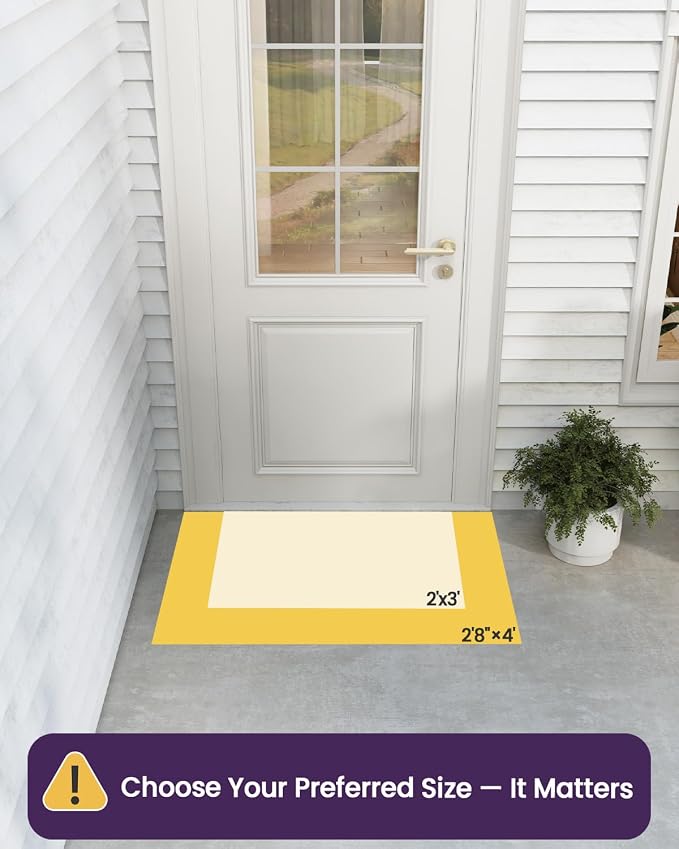 DEXI Front Door Mat Outside Entrance, 31x47 Rubber Entry Doormat Heavy Duty, Non Slip Welcome Mats for Inside House Floor Entryway Exterior Patio, Welcome Grey - Image 2