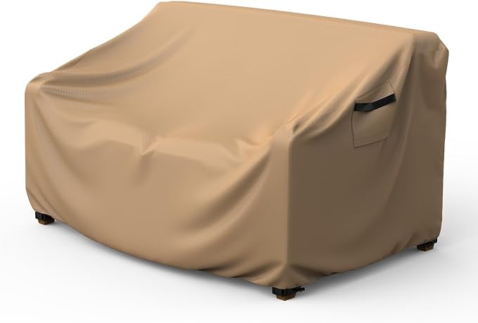 Mrrihand Heavy Duty Patio Sofa Cover, Mrrihand 3-Seater Outdoor Sofa Loveseat Cover, Outdoor Patio Furniture Cover with Air Vent and Handles, 60" W×42" D×30" H, Brown by Mrrihand