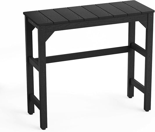 Stoog All-Weather Patio Bar Table, Outdoor Bar Table with Adjustable Feet, Patio Counter Bar Height Tables with Waterproof Top, Never Fade or Rot, for Garden, Balcony, Deck, and Poolside, Black by Stoog