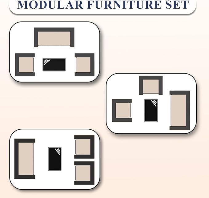 ALAULM 4 Pieces Patio Conversation Set Outdoor Rattan Patio Furniture Set Wicker Chairs with Soft Cushion and Glass Table for Patio, Backyard, Porch, Poolside(Dark Blue)