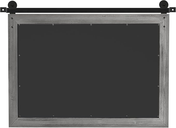 COGOOD Farmhouse Bathroom Mirror - 41" x 30" Rustic Barn Door Mirror for Living Room, Entryway, Bedroom, Vanity Wall Decor (Grey) - Image 8