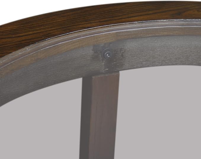 Leick Home Sheldon Coffee Table, Solid Wood, Round, with Glass Top and Shelf, Chocolate Oak, 10037