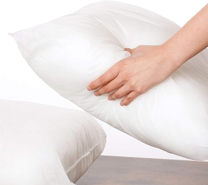Calibrate Timing 20 x 20 inches Pillow Inserts, Set of 4 Hypoallergenic Brushed Microfiber Liner Down Alternative Filled Square Cushion Throw Pillow