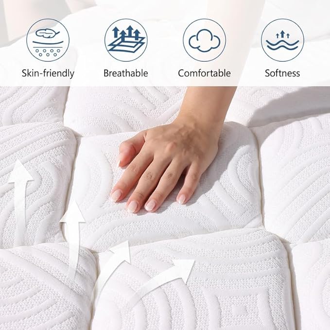 Queen Size Mattress, 12 Inch Hybrid Memory Foam Queen Mattress in a Box, Medium, Individual Pocket Spring & Pressure Relief, 100 Nights Trial, CertiPUR-US