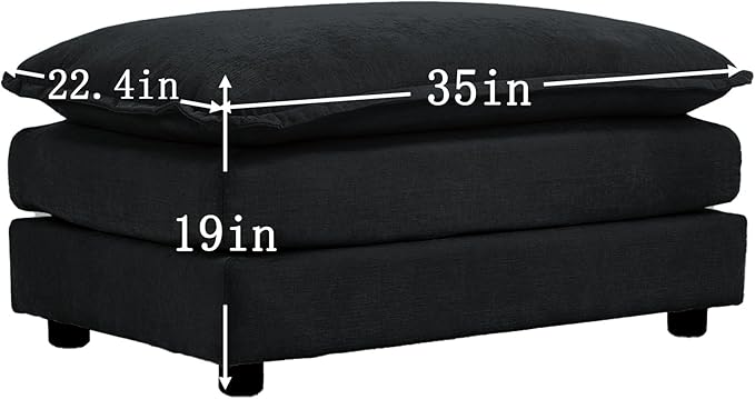 ERYE L-Shaped Sectional Sofa Modern Deep Seat Reversible Chaise Sofa&Couch with Movable Ottoman and 5 Pillows, Modular Sleeper Upholstered Couch for Living Room, Apartment, Studio, Office