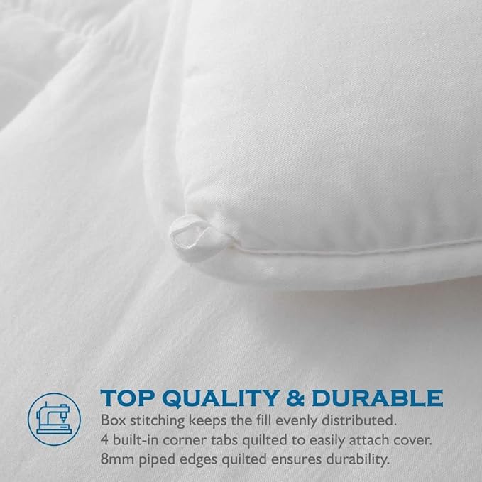 Dafinner 100% Cotton Cover Comforter Full Size, Ultra-Soft Down Alternative Duvet Insert with Lyocell & Climaloft™ Blend Fill, Breathable Microfiber Comforter for All-Season (82x86”, White)