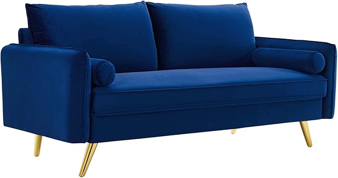 Modway Revive Performance Velvet Sofa, Navy