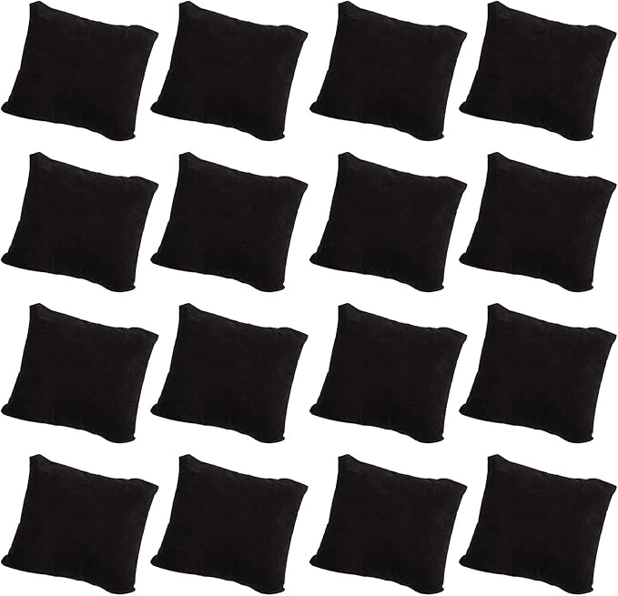Framendino, 20 Pack Small Black Watch Pillow Velvet Bracelet Jewelry Displays Bangle Cushions Stand for Boxs