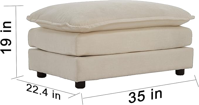 Luxury Modular Sectional Sofa with Ottoman, 111.5" Overstuffed U-Shaped Cloud Sofa, Premium Chenille Fabric Deep Seat Couch, Extra Wide Sectional for Living Room, Apartment & Office | Layer Cushions