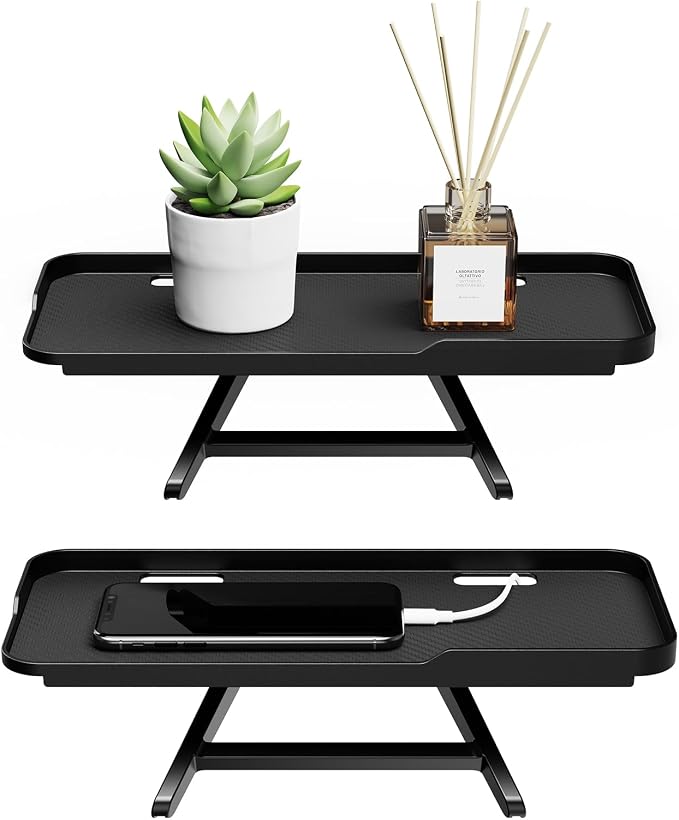 CABTE Adjustable Steel TV Top Shelf, Floating TV Stand, Universal Monitor Shelf for Soundbar, Game Console, Cable Box, Router Shelves (11.8 x 4.9 inch) by CABTE