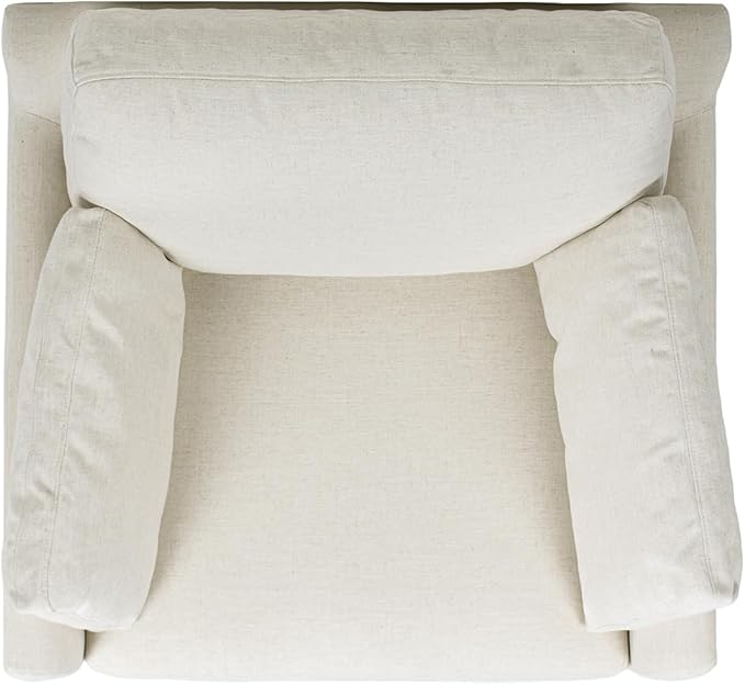 Jennifer Taylor Home Pasadena 36" Wide Modern Farmhouse Accent Arm Chair, Flax White Linen