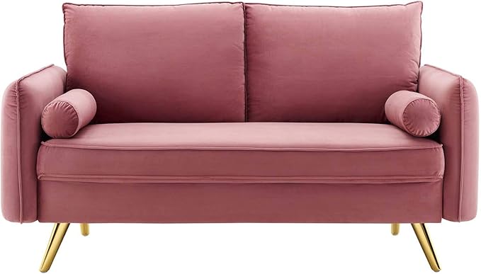 Modway Revive Performance Velvet Loveseat, Dusty Rose