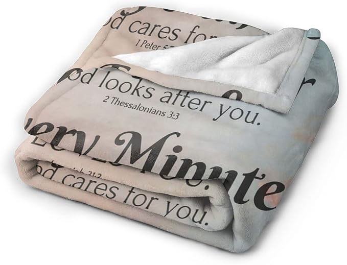 QETXVI Bible Verse Blanket with Inspirational Thoughts and Prayers- Religious Throw Blanket Soft Lightweight Cozy Plush Warm Blankets for Women Men Gift 60"X 80"