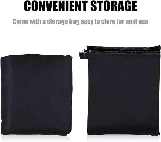 Garden Furniture Covers Waterproof Patio Furniture Covers for All Weathers, Heavy Duty 600D Oxford Fabric Rectangular Windproof Anti-UV Outdoor Table Covers【Black】(127.95" Lx70.87 Wx27.95 H) - Image 8