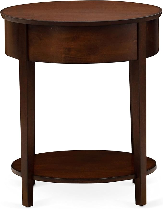 East West Furniture HI-0M-ET Wood End Table with 1 Mid Century Modern Drawer, Stable and Sturdy Constructed - Antique Mahogany Finish - Image 7