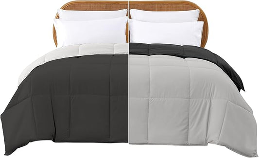 Modern Threads Down Alternative Reversible Comforter Dark Gray/Gray King