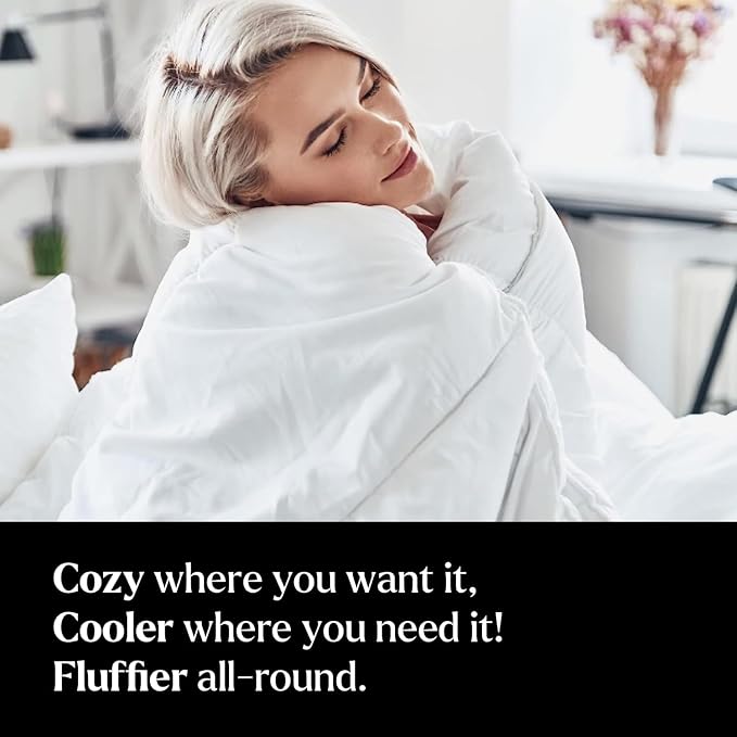 Miracle Made All-Season Duvet Insert Comforter – Silver-Treated Breathable Cotton Fabric, Pet Hair Resistant, Cool-to-The-Touch Bedding – Fits Full/Queen Bed Cover, White
