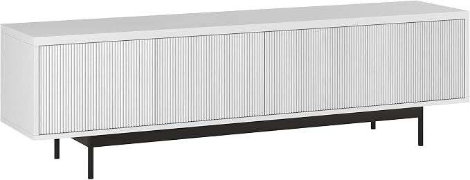 Henn&Hart Whitman, 70'' Rectangular TV Stand, White by HennHart