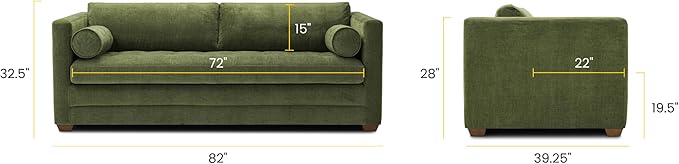 Poly & BARK Napa 82" Pull-Out Sofa Bed – Upholstered Sleeper Sofa with Storage Console and Hidden Mattress – Stylish Sofa Bed for Guest Rooms, Apartments, Living Rooms and More